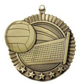 Medal, "Volleyball" Star - 2 3/4" Dia